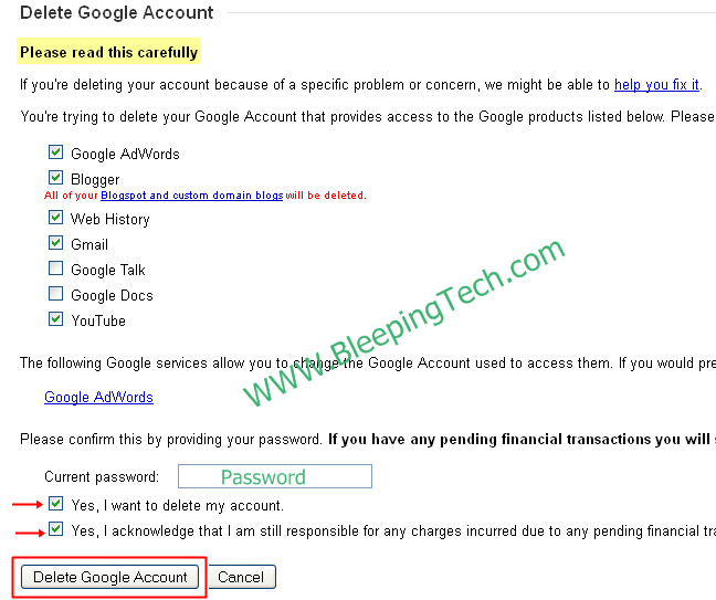 Delete gmail account Delete gmail account